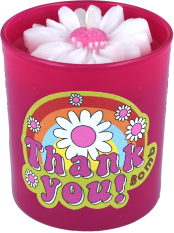 Thank You Flower Glass Candle